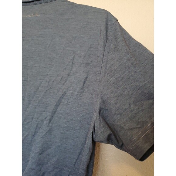 Travis Mathew Shirt Men's M Blue Logo on back stretch Collar Quarter Button - Picture 11 of 15